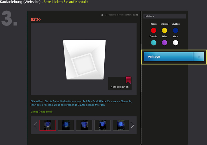Kaufanleitung (Webseite): Bitte klicken Sie auf Kontakt